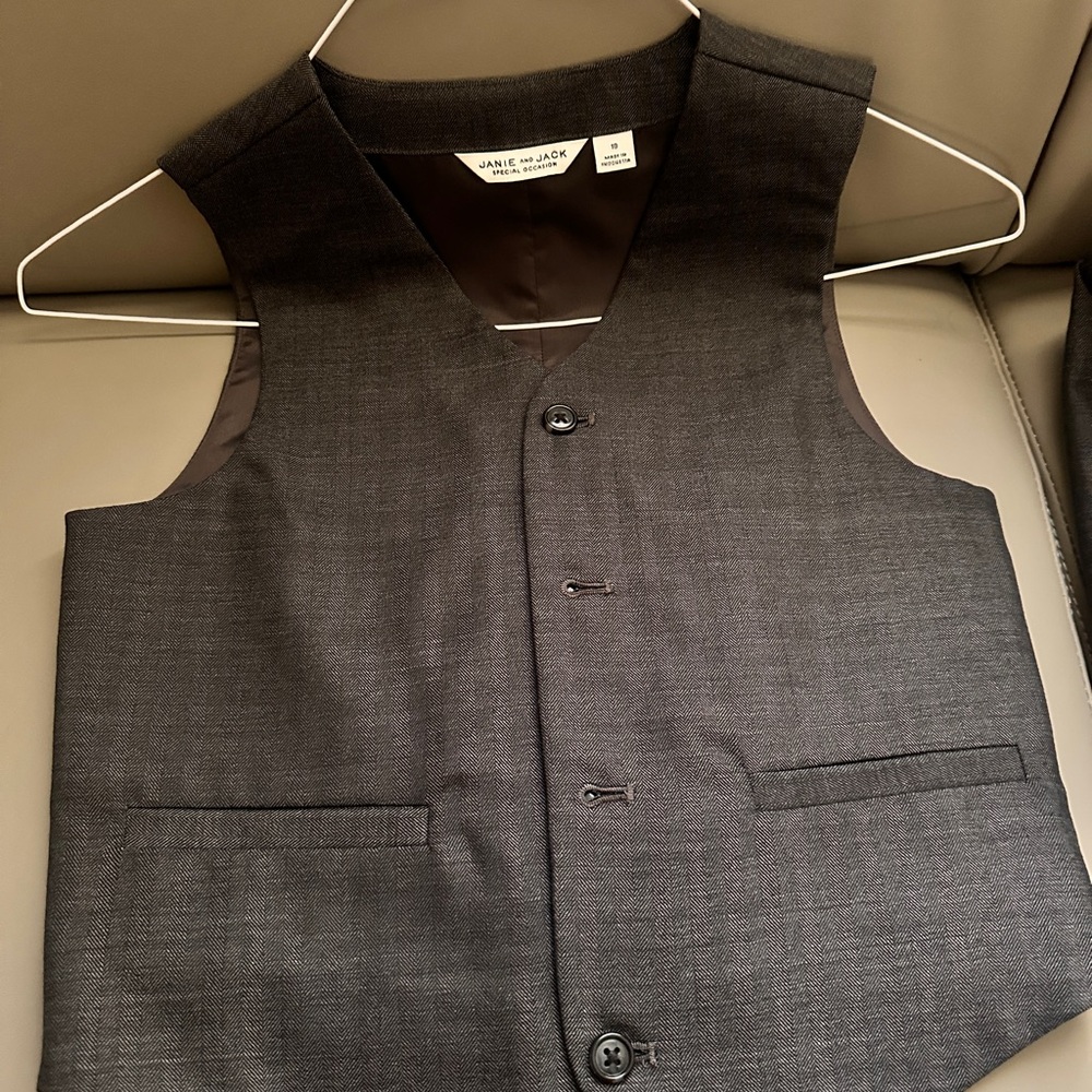 Janie and Jack Black Matching Vest Set Size 10